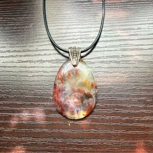 Handcrafted Moss Agate Pendant Necklace